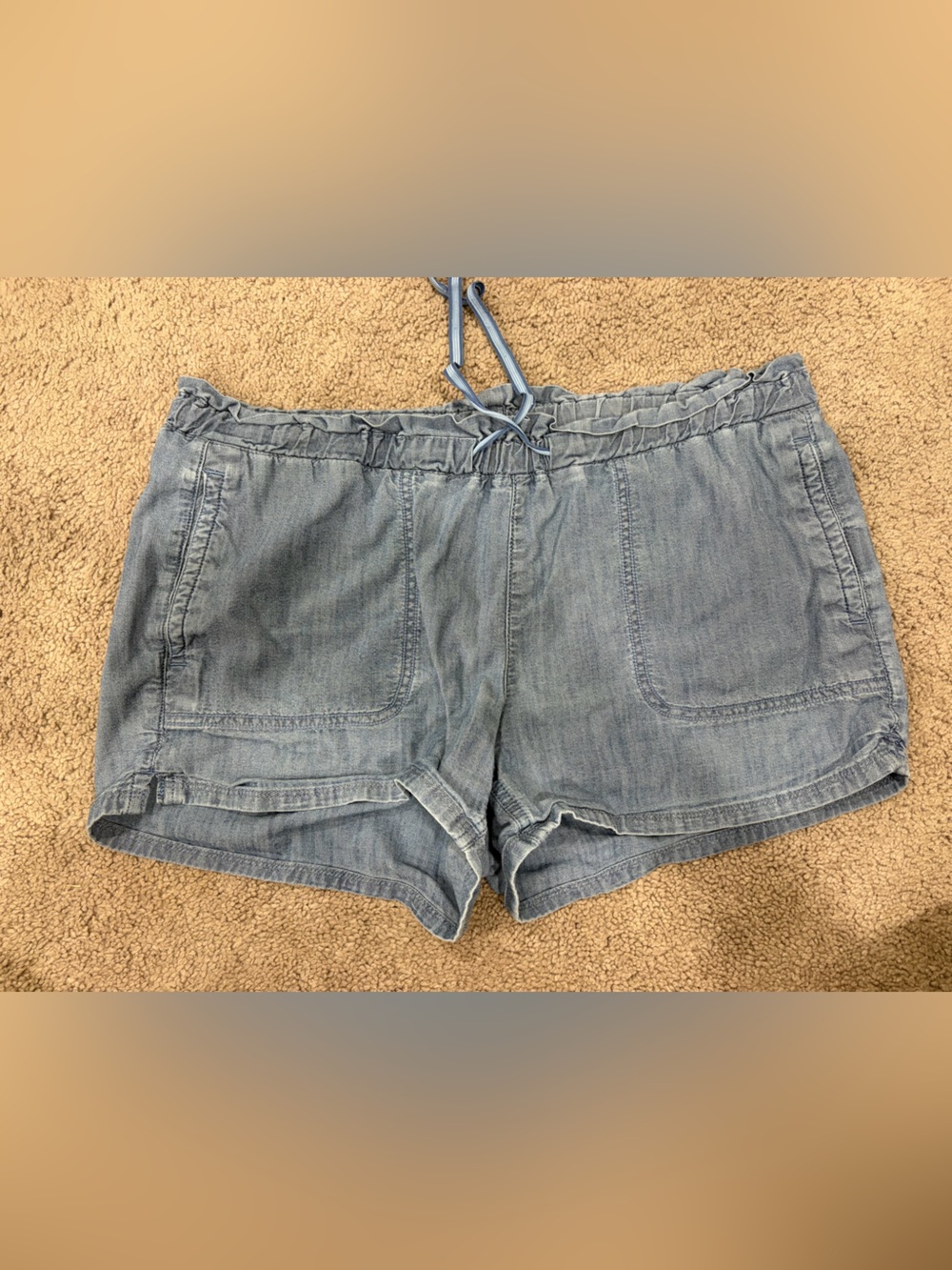The North Face Light Blue Denim-Style Women's Drawstring Shorts